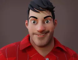 David Cartoon Rig V2 Low-poly 3D model