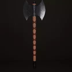 Double sided axe Low-poly 3D model