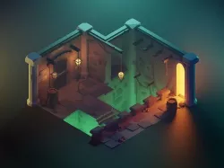 Dungeon 3d Model Render in blender Low-poly 3D model