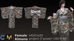 Female Kimono 3D model