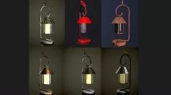 Flashlights low poly 6 texture options Low-poly 3D model