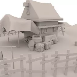 Game Willage Model Low-poly 3D model