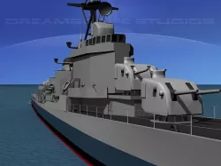 Gearing Class Destroyer DDR-877 USS Perkins 3D model