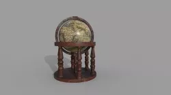 Globe world map PBR low-poly 3D model Low-poly 3D model