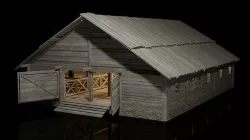 horse stable medieval village Low-poly 3D model