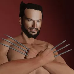 Hugh jackman - x men Low-poly 3D model