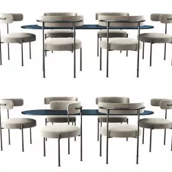 INESSE BOUCLE IVORY DINING CHAIR 3D model