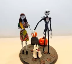 Jack and Sally Skellington 3d model rigged and stl on demand 3D model