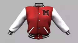 Ladies Varsity Letterman Jacket Low-poly 3D model