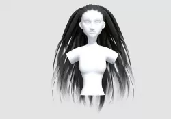 Long Thick Hairstyle  3D model