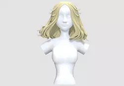 Long Thick Hairstyle  3D model