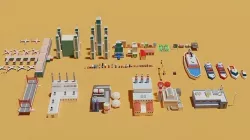 Low Poly City Low-poly 3D model