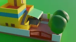 Lowpoly Indian style home 3D model
