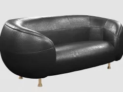 Lucien Sofa bubby black by Kelly Wearstler Low-poly 3D model