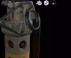 M42 Flashbang Low-poly 3D model