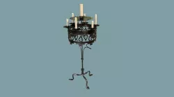 Medieval Candle Holder Low-poly 3D model