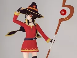 Megumin anime girl pose 04 3D model