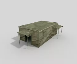 military tent Low-poly 3D model
