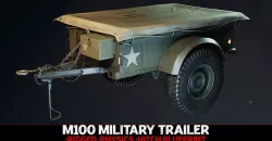 Military Trailer - M100 UE4 Low-poly 3D model