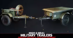 Military Trailers - M100 and M8A1 - Twin Pack UE4 Low-poly 3D model