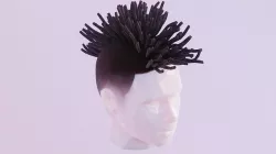 Mohawk Dreadlocks Low-poly 3D model