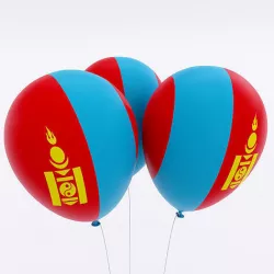  Mongolia country balloon low poly 3d model  Low-poly 3D model