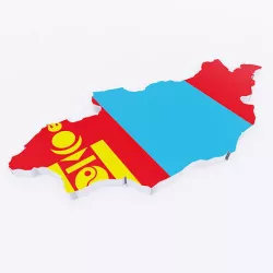 Mongolia map 3d model  Low-poly 3D model