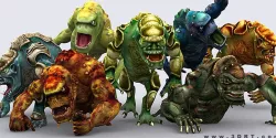 Monster trolls Low-poly 3D model
