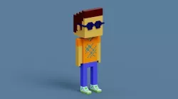 NFT Voxel Character Low-poly 3D model