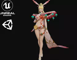 Nuwa Girl Low-poly 3D model