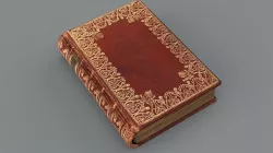 Old leather cover book Low-poly 3D model