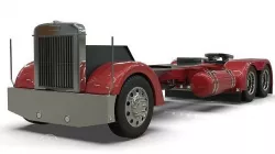 Peterbilt 351LW Chasis LowPoly 3D model air suspension Low-poly 3D model
