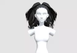 Pigtail Thick Hairstyle  3D model