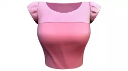 Pink Barbie Short Sleeves Top With Scattered Gems Effect Low-poly 3D model