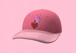 pink cap with heart design 3D model