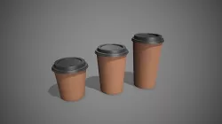 Plastic Paper Coffee Cup Low-poly 3D model