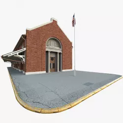 Rail station 3D model