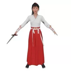 Realistic Asian Ancient Female Warrior Character Low-poly 3D model