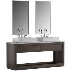 RECLAIMED OAK DOUBLE WASHSTAND Brown 3D model