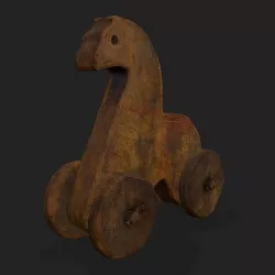 Rustic Medieval Horse Toy Low-poly 3D model