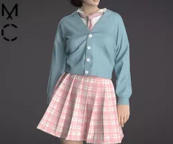 School Uniform - Marvelous Designer Clo3D OBJ 3D model
