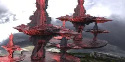Sci-Fi Dark Alice Themed Mushroom Towers 3D model