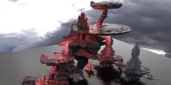 Sci-Fi Dark Alice Themed Mushroom Town 2 3D model