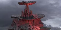 Sci-Fi Dark Alice Themed Mushroom Town 3D model