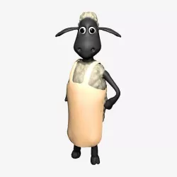 Sheep Anime cartoon character 3D model
