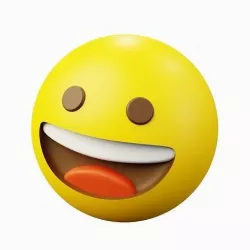 Smile or Happy yellow ball emoticon 3D model
