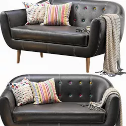 Sofa Rotterdam Tesla Black 3D model