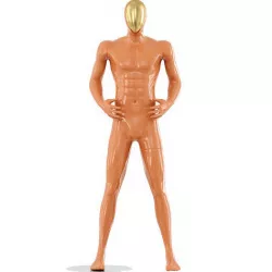 Sports fitness mannequin with golden face 165 3D model