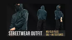 Streetwear outfit 3D model