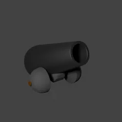Stylized Cartoon Pirate Cannon Low-poly 3D model